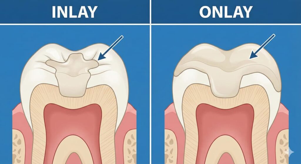 différence inlay et onlay